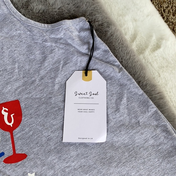 NWT Sweet Soul XL Red Wine & Blue tank top - Picture 3 of 5